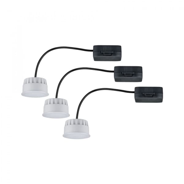 Paulmann Choose Coin, Nedtryckbar spotlight, 3 lampor, LED, 6 W, 2700 K, Satinstål