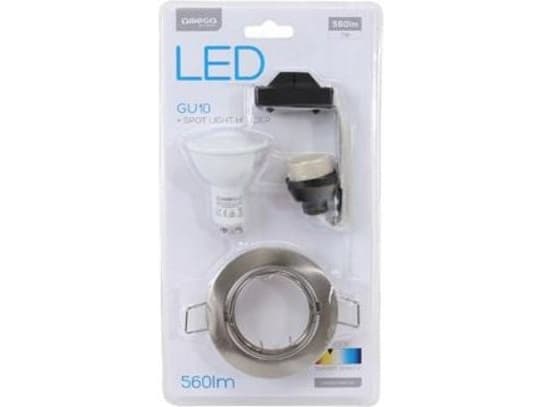 Omega LED valonheittimen pidike pyöreä nikkeli