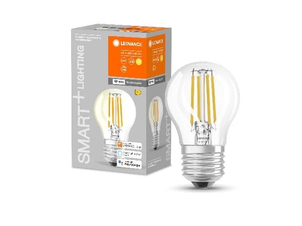 LEDVANCE SMART+ - LED-filamentlyspære - form: P40 - E27 - 4 W (ekvivalent 40 W) - klasse E - varmt hvitt lys - 2700 K - gjennomsiktig