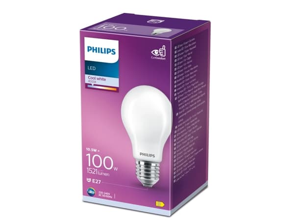 Philips 8718699704148, 10,5 W, 100 W, E27, 1521 lm, 15000 h, Cool white