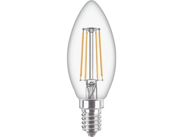 Philips CorePro - LED-glödlampa med filament - form: B35 - klar finish - E14 - 4.3 W (motsvarande 40 W) - klass F - varmt vitt ljus - 2700 K