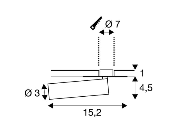 SLV 152381, 7,5 W, 3000 K, 470 lm, Hvit