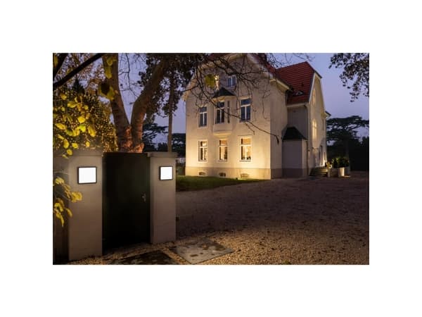 SLV AINOS SQUARE SENSOR, Vägg-/takbelysning för utomhusbruk, Antracit, Gjuten aluminium, IP65, Fasad, I