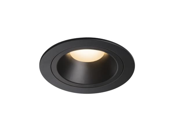 SLV Numinos DL M, Innsunket spotlight, 1 ampuller, LED, 3000 K, 1750 lm, Sort