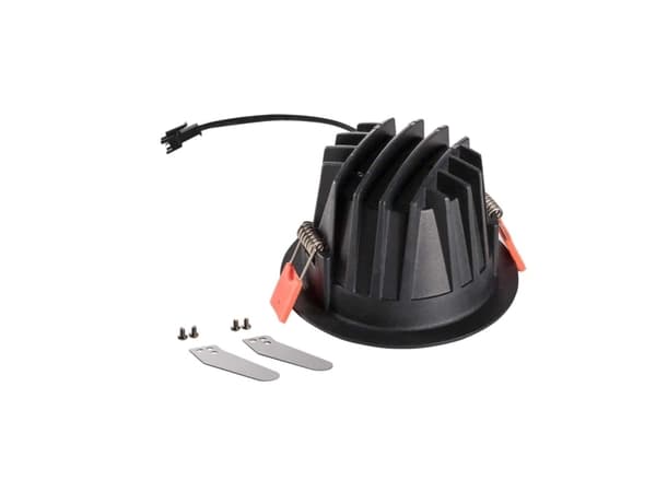 SLV Numinos DL M, Innsunket spotlight, 1 ampuller, LED, 3000 K, 1750 lm, Sort