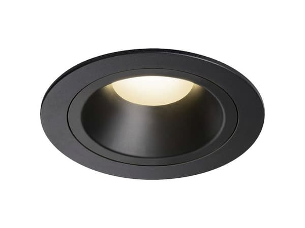 SLV Numinos DL M, Innsunket spotlight, 1 ampuller, LED, 3000 K, 1750 lm, Sort