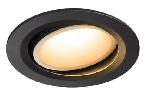 SLV NUMINOS MOVE DL L, Innsunket spotlight, 1 ampuller, LED, 2700 K, 2250 lm, Sort