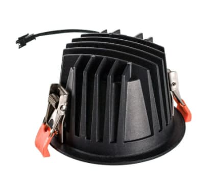 SLV NUMINOS DL L, Innsunket spotlight, 1 ampuller, LED, 3000 K, 2300 lm, Sort