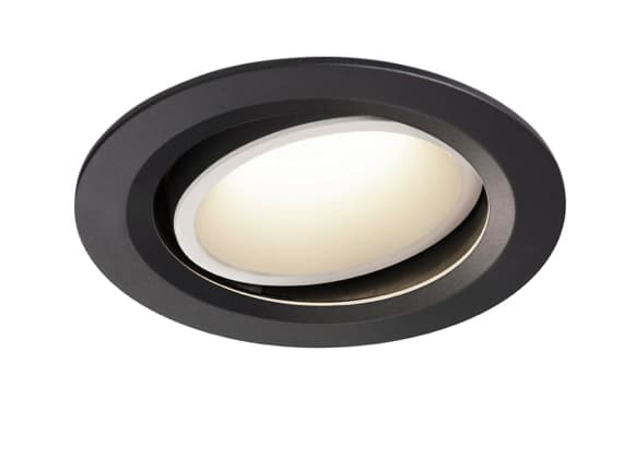 SLV NUMINOS MOVE L, Innsunket spotlight, 1 ampuller, 25,41 W, 2450 lm, Sort