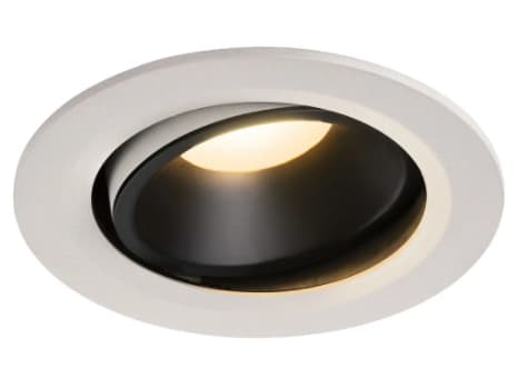 SLV NUMINOS MOVE DL L, Innsunket spotlight, 1 ampuller, LED, 3000 K, 2150 lm, Hvit