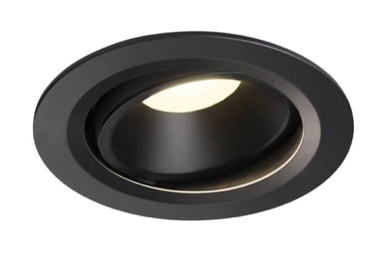 SLV NUMINOS MOVE L, Innsunket spotlight, 1 ampuller, 25,41 W, 2350 lm, Sort