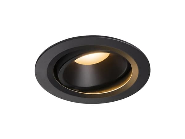 SLV NUMINOS MOVE DL L, Innsunket spotlight, 1 ampuller, LED, 2700 K, 2150 lm, Sort