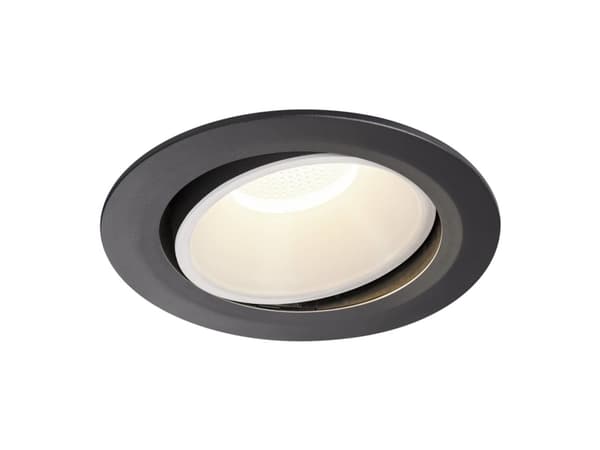 SLV NUMINOS, Innsunket spotlight, Ikke-utskiftbare pærer, 1 ampuller, LED, 4000 K, Sort