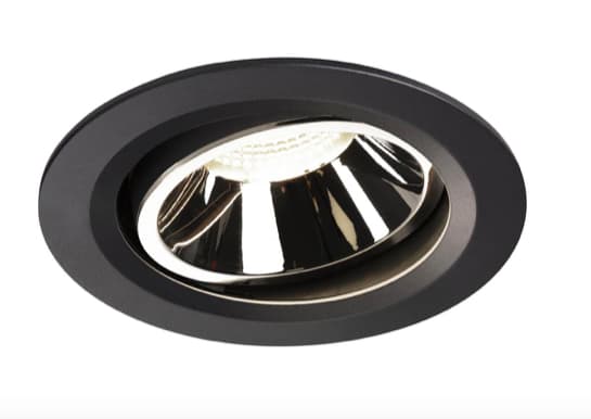 SLV NUMINOS MOVE L, Innsunket spotlight, 1 ampuller, 25,41 W, 2350 lm, Sort