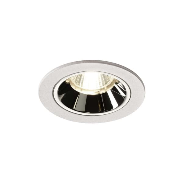 SLV NUMINOS S, Innsunket spotlight, 1 ampuller, LED, 4000 K, 750 lm, Kromfarget, Hvit