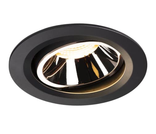 SLV NUMINOS MOVE L, Innsunket spotlight, 1 ampuller, 25,41 W, Sort