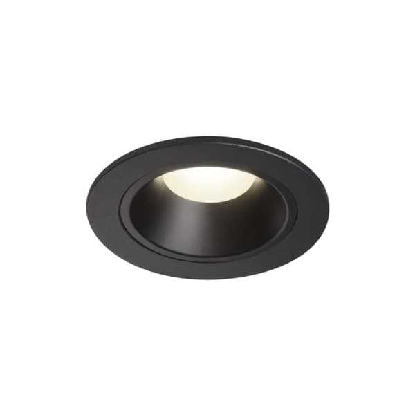 SLV NUMINOS S, Innsunket spotlight, 1 ampuller, LED, 4000 K, 730 lm, Sort