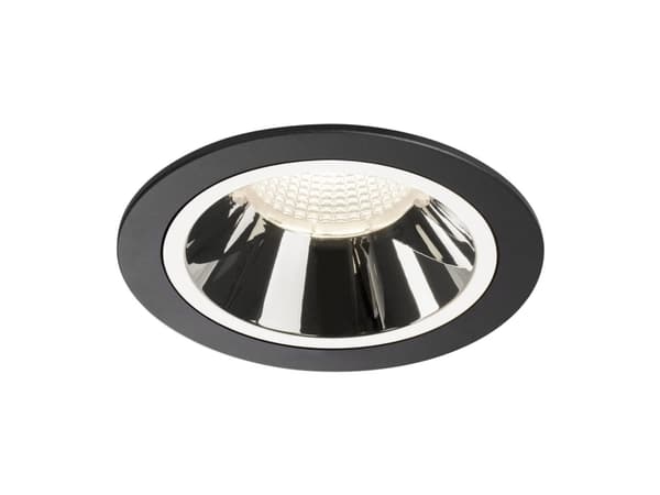 SLV NUMINOS DL L, Innsunket spotlight, 1 ampuller, LED, 4000 K, 2350 lm, Sort, Kromfarget