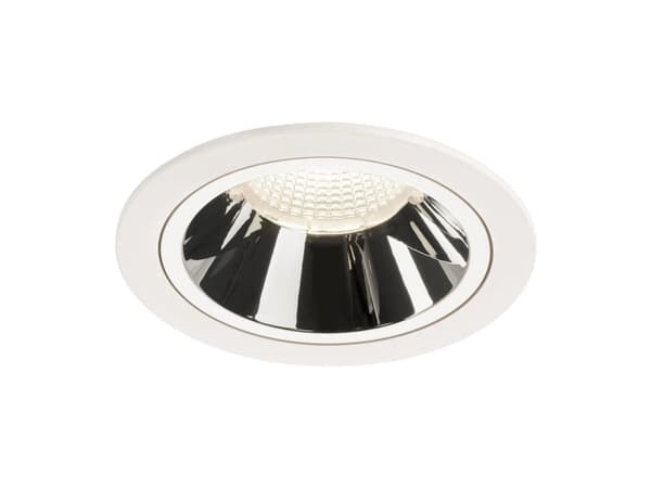 SLV NUMINOS DL L, Innsunket spotlight, 1 ampuller, LED, 4000 K, 2350 lm, Kromfarget, Hvit