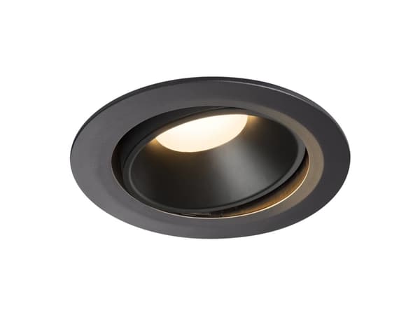 SLV NUMINOS MOVE DL XL, Innsunket spotlight, 1 ampuller, LED, 3000 K, 3300 lm, Sort