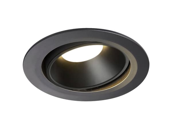 SLV NUMINOS MOVE DL XL, Innsunket spotlight, 1 ampuller, LED, 3000 K, 3300 lm, Sort