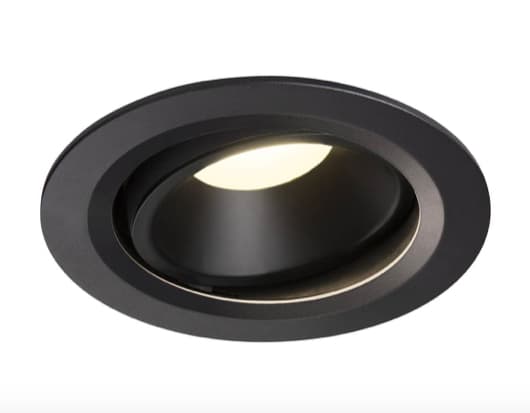 SLV NUMINOS MOVE L, Innsunket spotlight, 1 ampuller, 25,41 W, 2350 lm, Sort