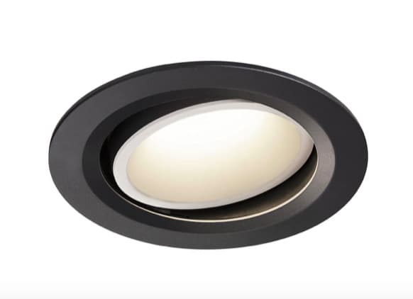 SLV NUMINOS MOVE L, Innsunket spotlight, 1 ampuller, 25,41 W, 2450 lm, Sort