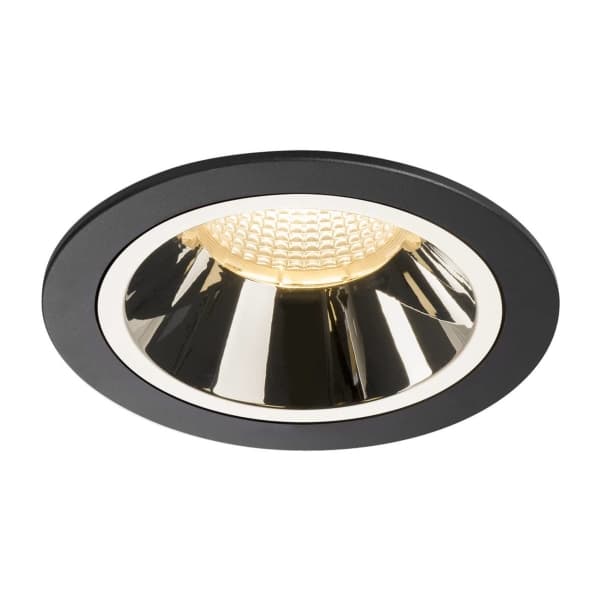 SLV NUMINOS L, Nedtryckbar spotlight, 1 lampor, LED, 3000 K, 2200 LM, Svart, Krom