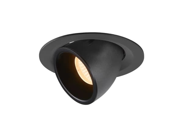 SLV NUMINOS GIMBLE M, Innsunket spotlight, 1 ampuller, 2700 K, 1460 lm, Sort