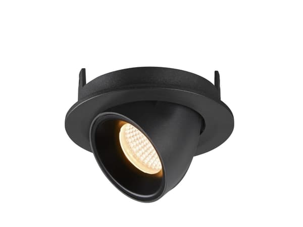 SLV NUMINOS GIMBLE S, Innsunket spotlight, 1 ampuller, 3000 K, 690 lm, Sort
