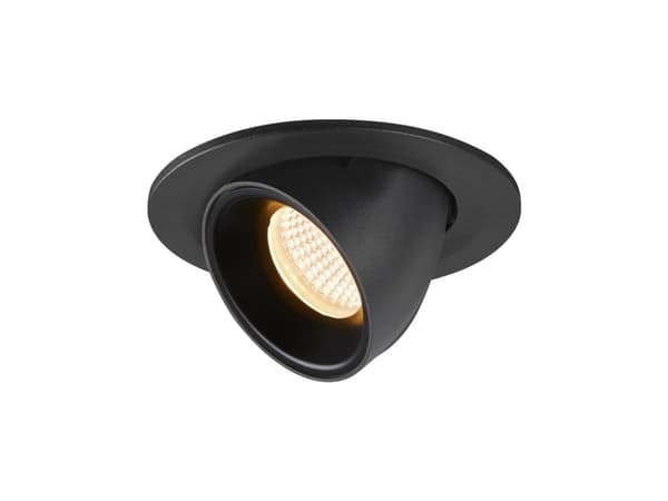 SLV NUMINOS GIMBLE S, Innsunket spotlight, 1 ampuller, 3000 K, 690 lm, Sort