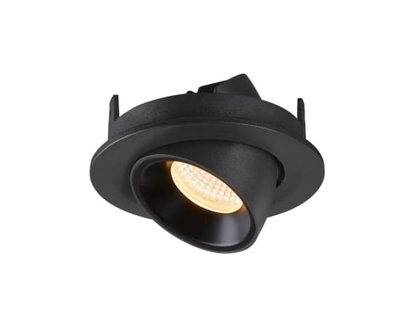 SLV NUMINOS GIMBLE S, Innsunket spotlight, 1 ampuller, 3000 K, 690 lm, Sort