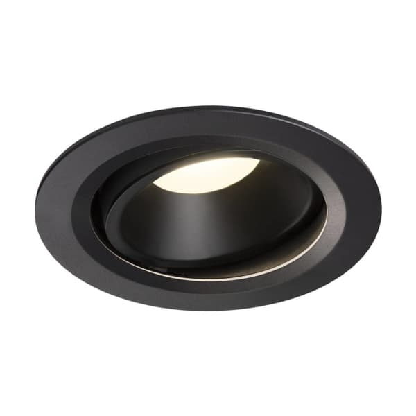 SLV Numinos Move DL L, Innsunket spotlight, 1 ampuller, 25,41 W, 4000 K, 2350 lm, Sort