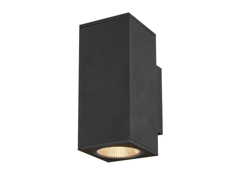 SLV Enola Square Up/Down M, Väggbelysning för utomhusbruk, Antracit, Gjuten aluminium, IP65, Fasad, Garage, Trädgård, Gata, I