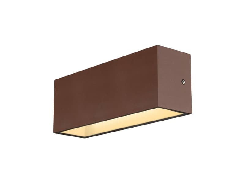 SLV Sitra L WL UP/DOWN, Takbelysning för utomhusbruk, Rostfärgad, Gjuten aluminium, IP44, Fasad, Garage, I