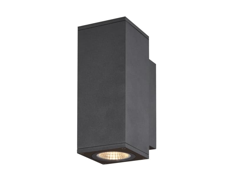 SLV Enola Square Up/Down S, Väggbelysning för utomhusbruk, Antracit, Gjuten aluminium, IP65, Fasad, Garage, Trädgård, Gata, I