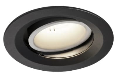 SLV NUMINOS MOVE DL M, Innsunket spotlight, 1 ampuller, LED, 4000 K, 1750 lm, Sort