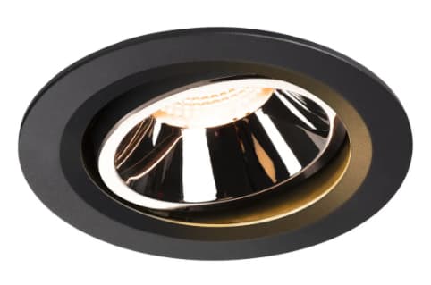 SLV NUMINOS MOVE DL L, Innsunket spotlight, 1 ampuller, LED, 2700 K, 2150 lm, Sort