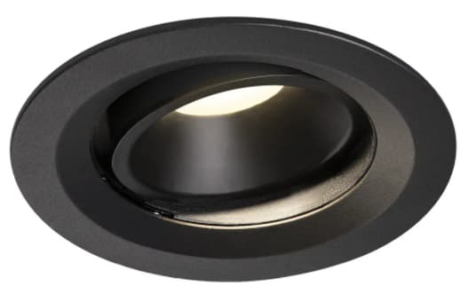 SLV NUMINOS MOVE DL M, Innsunket spotlight, 1 ampuller, LED, 4000 K, 1600 lm, Sort