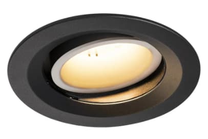 SLV NUMINOS MOVE DL M, Innsunket spotlight, 1 ampuller, LED, 2700 K, 1600 lm, Sort