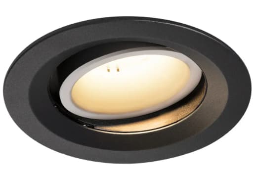 SLV NUMINOS MOVE DL M, Innsunket spotlight, 1 ampuller, LED, 3000 K, 1600 lm, Sort