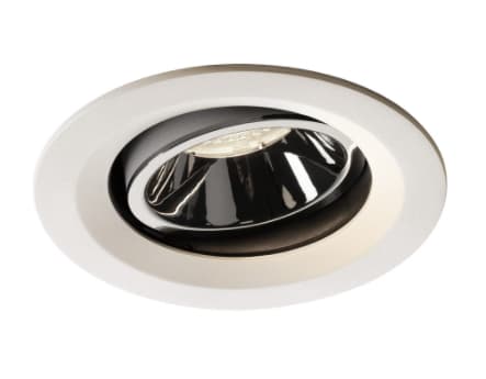 SLV NUMINOS MOVE DL M, Innsunket spotlight, 1 ampuller, LED, 4000 K, 1660 lm, Hvit