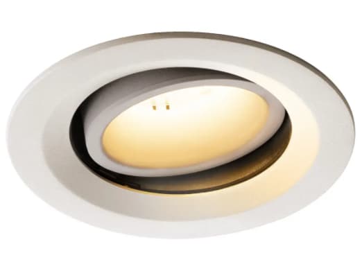 SLV NUMINOS MOVE DL M, Innsunket spotlight, 1 ampuller, LED, 2700 K, 1600 lm, Hvit