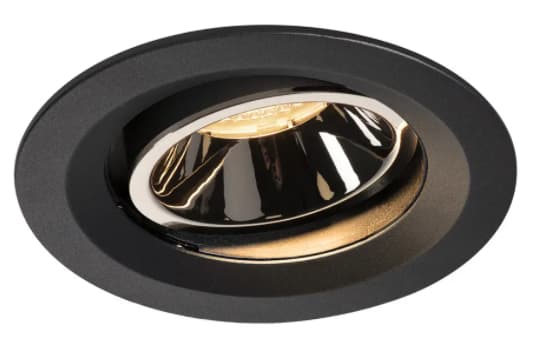 SLV NUMINOS MOVE DL M, Innsunket spotlight, 1 ampuller, LED, 3000 K, 1550 lm, Sort