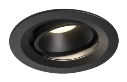 SLV NUMINOS MOVE DL M, Innsunket spotlight, 1 ampuller, LED, 4000 K, 1600 lm, Sort