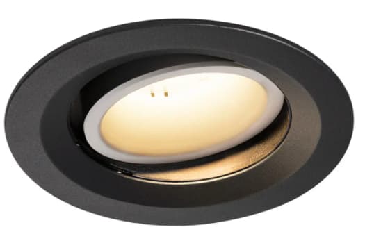SLV NUMINOS MOVE DL M, Innsunket spotlight, 1 ampuller, LED, 3000 K, 1600 lm, Sort