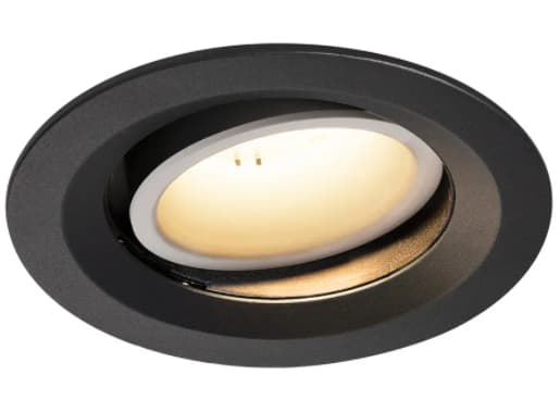 SLV NUMINOS MOVE DL M, Innsunket spotlight, 1 ampuller, LED, 3000 K, 1600 lm, Sort