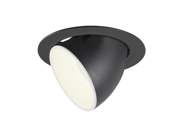 SLV NUMINOS GIMBLE XL, Innsunket spotlight, 1 ampuller, 4000 K, 3800 lm, Sort