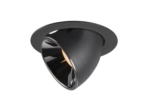 SLV Numinos Gimble XL, Innsunket spotlight, 1 ampuller, 3400 K, 2700 lm, Sort