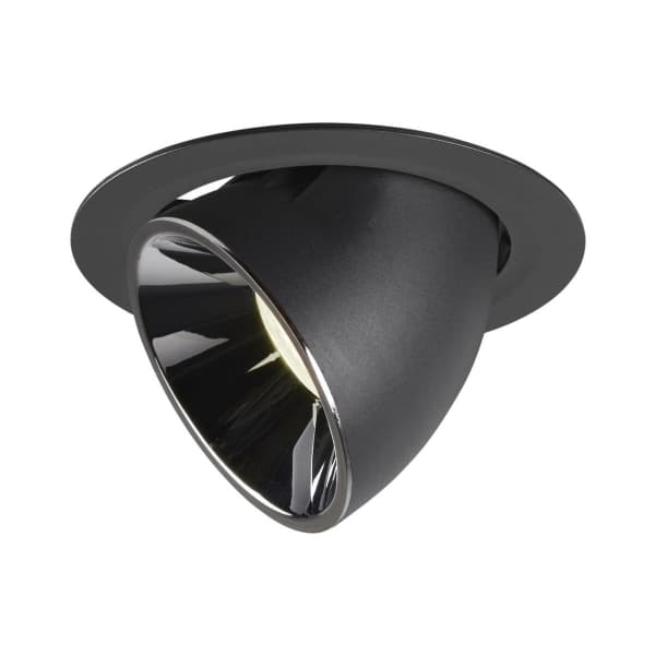 SLV NUMINOS GIMBLE XL, Innsunket spotlight, 1 ampuller, 37,4 W, 4000 K, 3750 lm, Sort